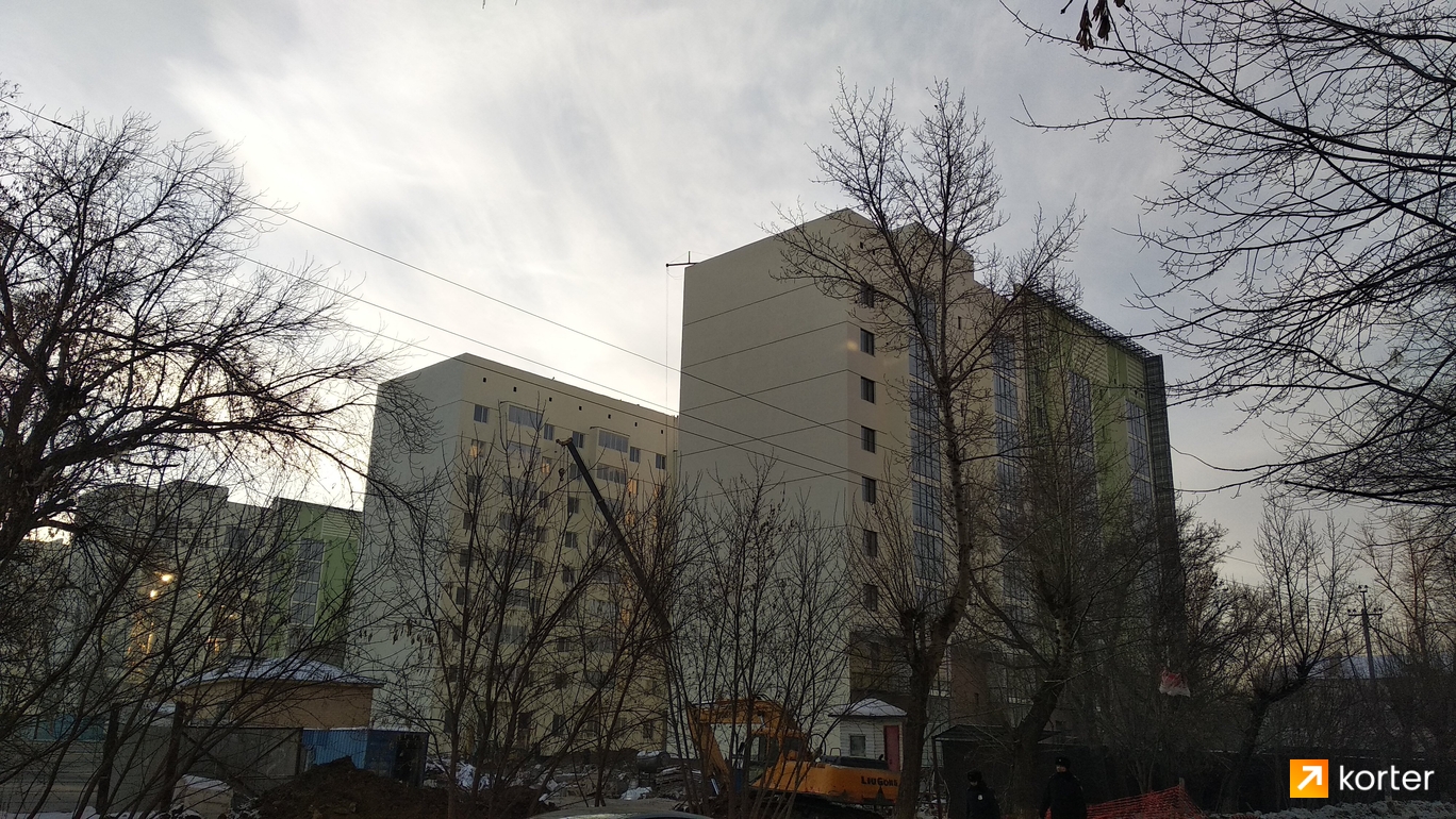 Ход строительства ЖК на Кенесары - Сембинова - Ракурс 6, декабрь 2021