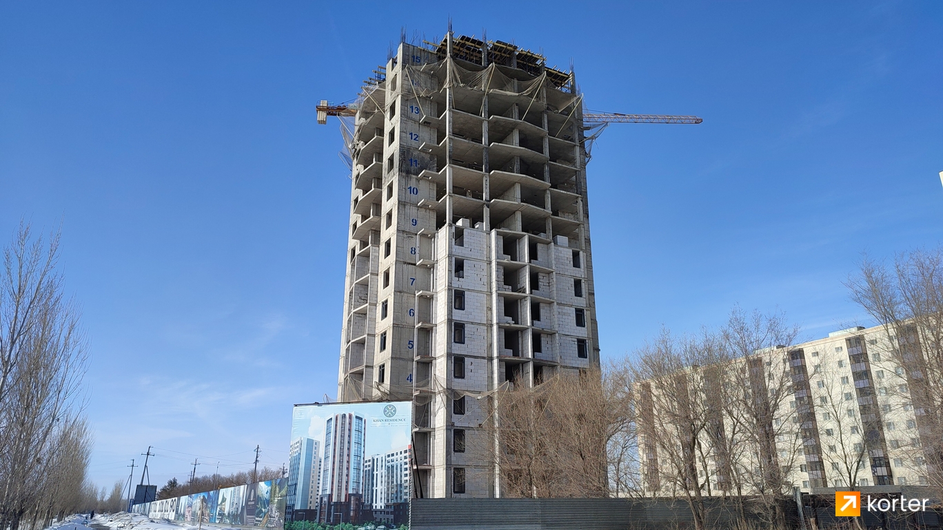 Ход строительства ЖК Khan Residence - Ракурс 1, март 2023