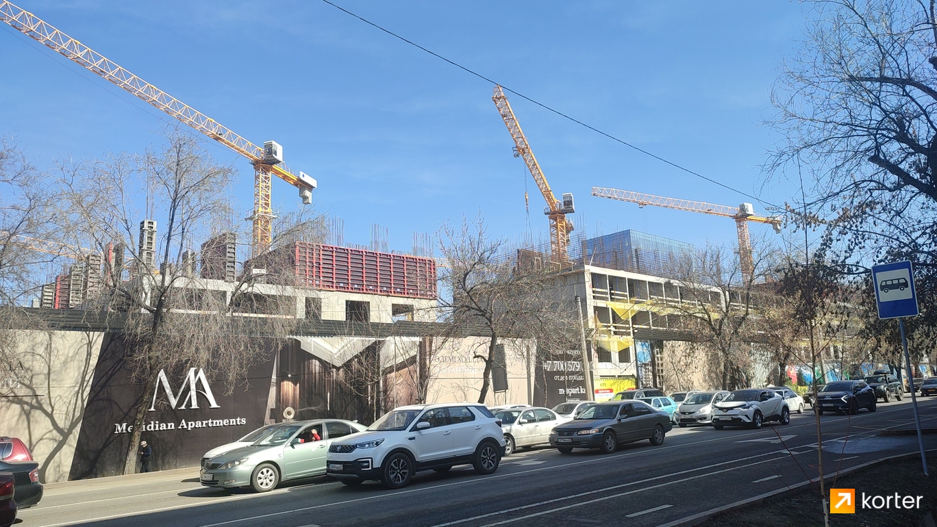 Ход строительства ЖК Meridian Apartments - Ракурс 1, март 2023