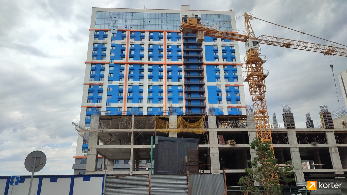 Ход строительства Апарт-отель YE`S Астана - Ракурс 7, август 2023
