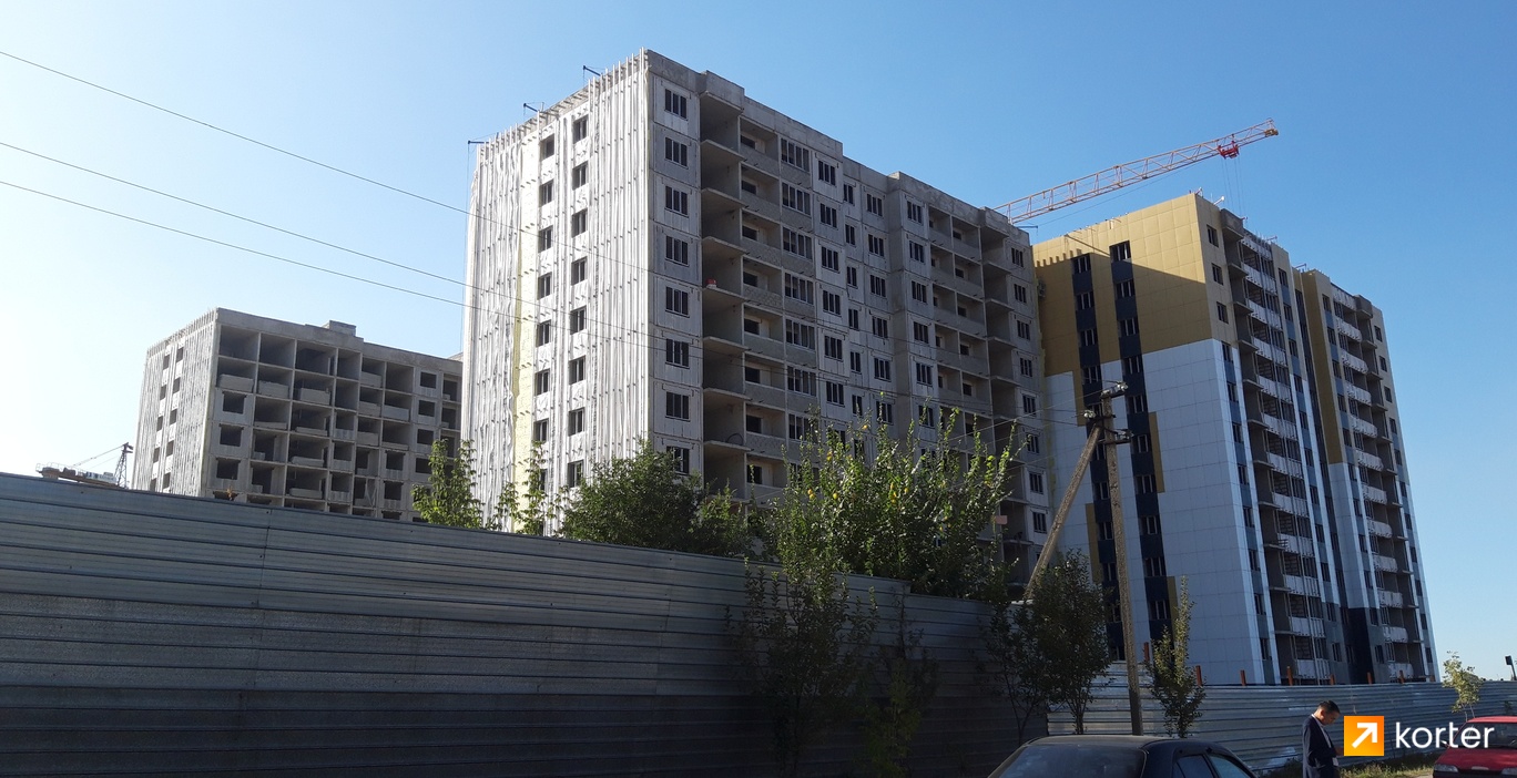 Ход строительства ЖК Qargaly City - Ракурс 1, сентябрь 2023