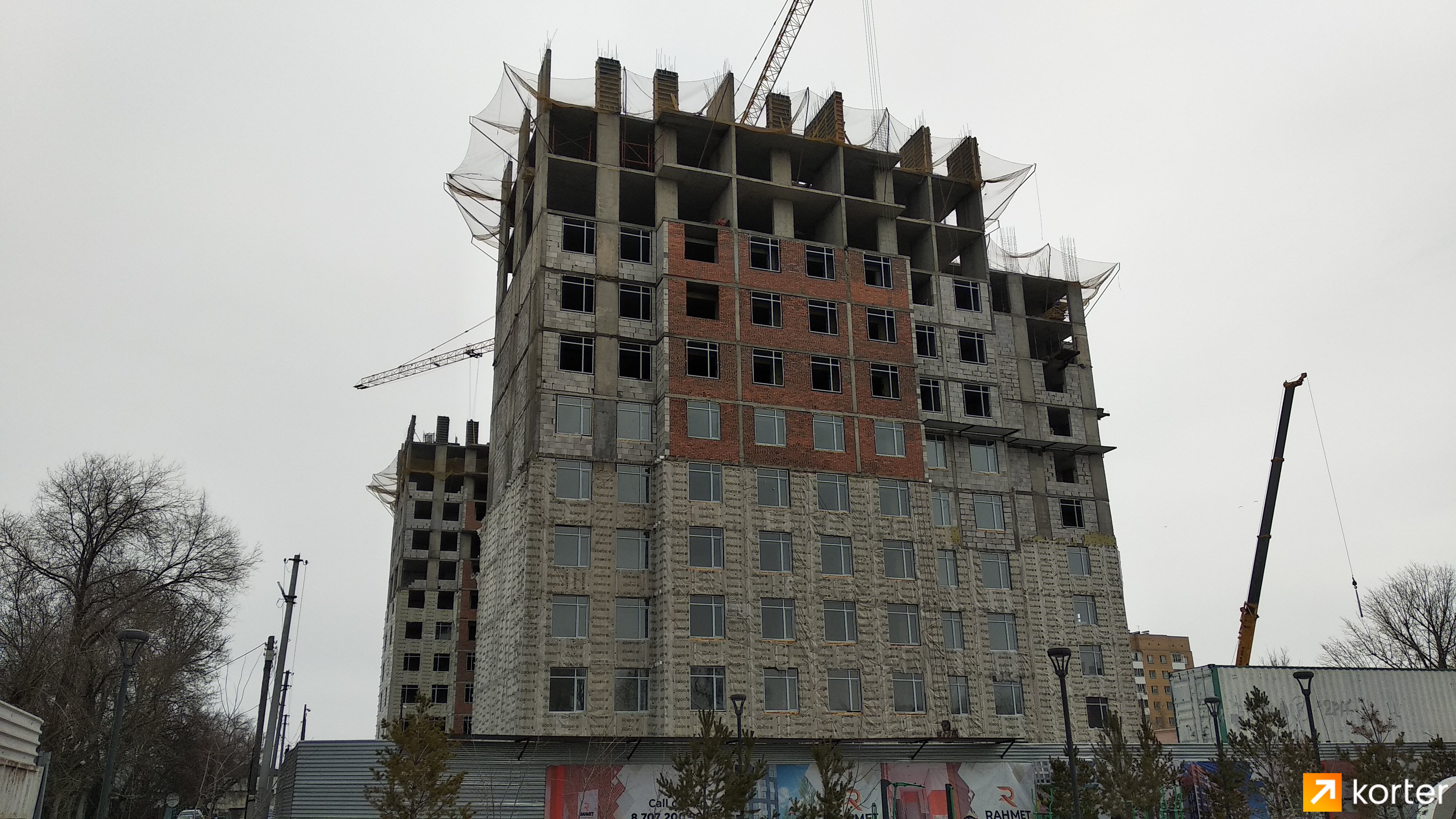 Ход строительства ЖК Rahmet - Ракурс 2, Апрель 2022