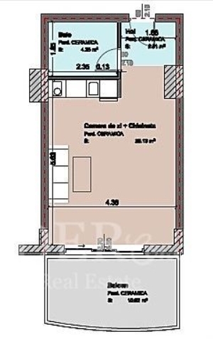 Schița Studiouri apartamentului, 47 m2 în Casa del Mar, Mamaia