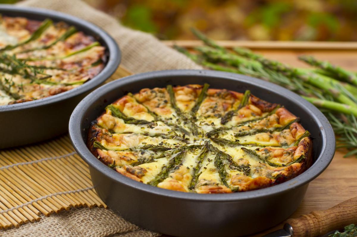 Gratin of veal with asparagus