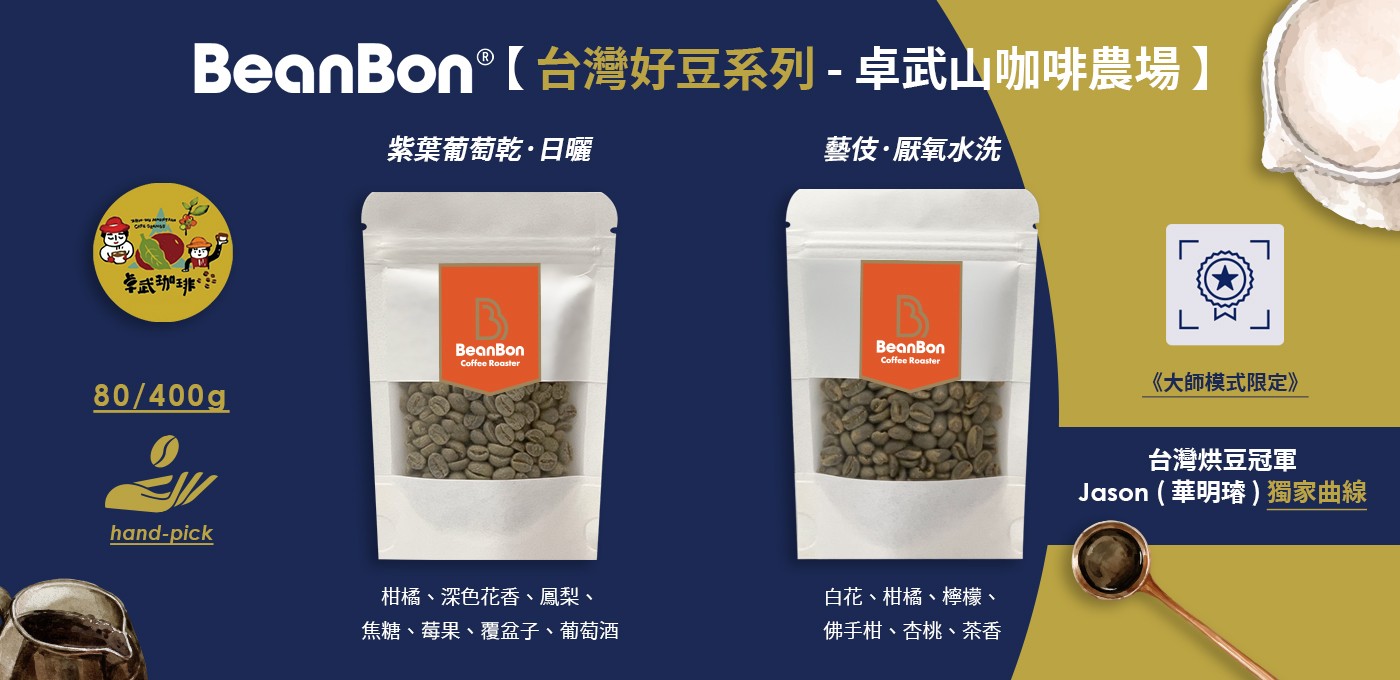  BeanBon 台灣好豆系列—【卓武山咖啡農場+烘豆冠軍🏆獨家曲線】- MIT支持MIT，旋風上市！