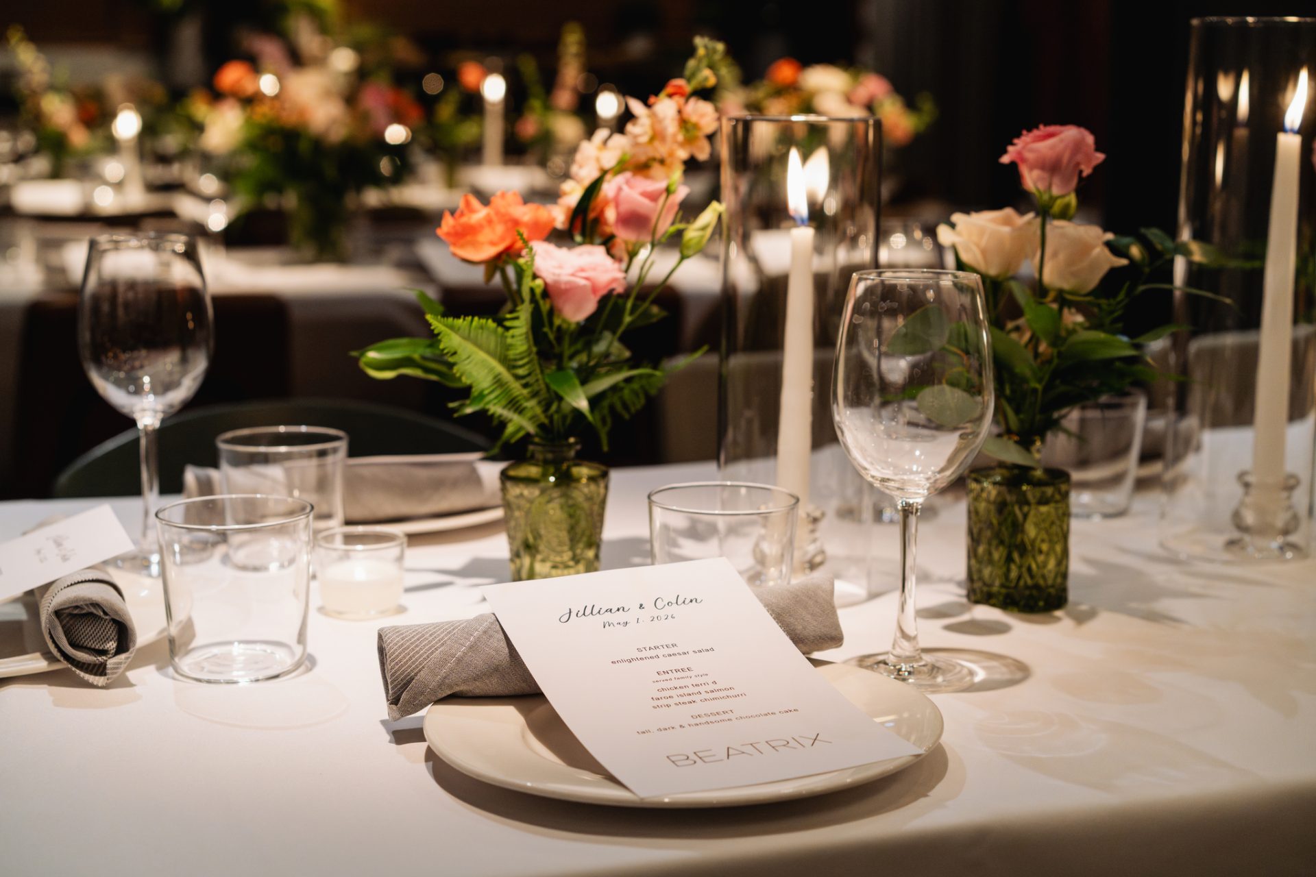 close up of a party set up