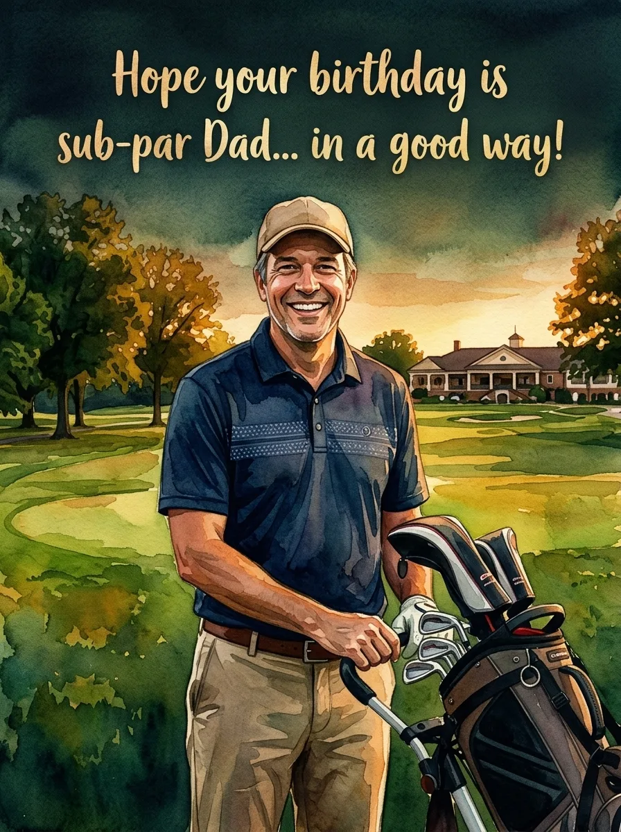 Dad at the golf course