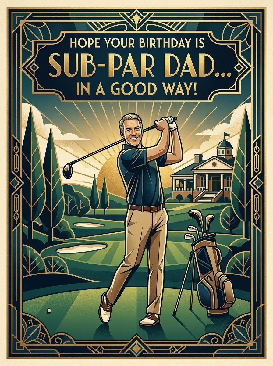 Dad swinging a golf club