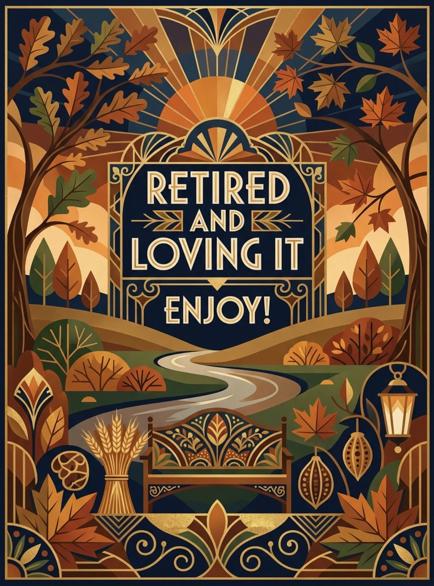 Art Deco Retirement Card
