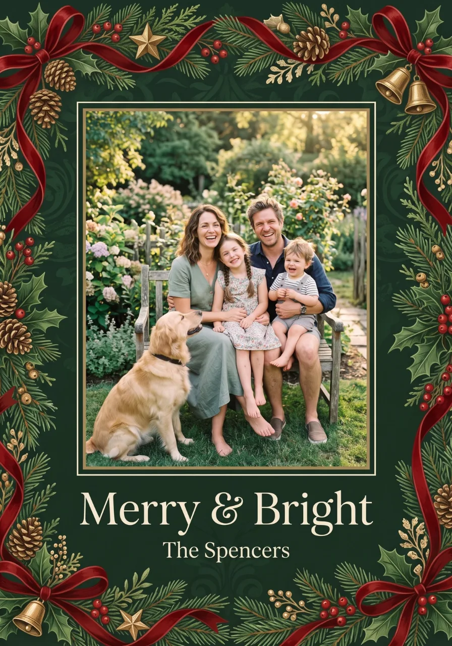 The Spencer Family Christmas Card Front