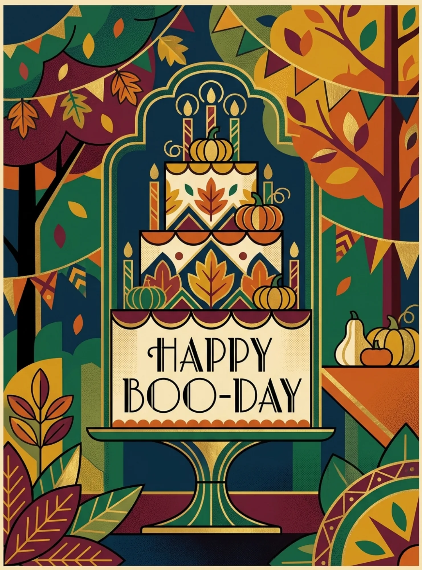 Art Deco Birthday Cake Card