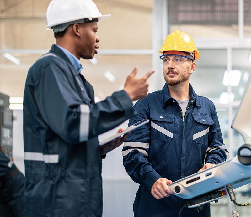 African,American,And,Caucasian,Engineers,Checking,Or,Maintenance,Mechanic,And