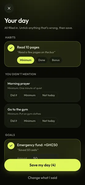Talk review: habits, goals and things you didn't mention, sorted from what you said