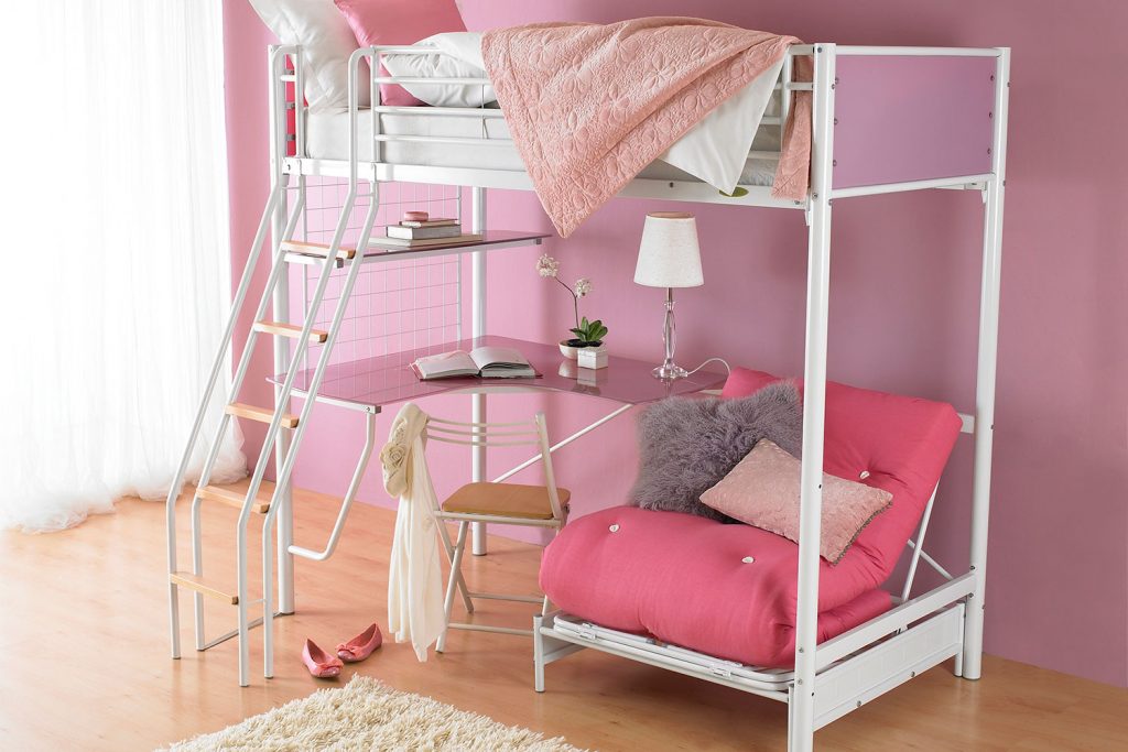 amy white bunk bed with bibby mattress