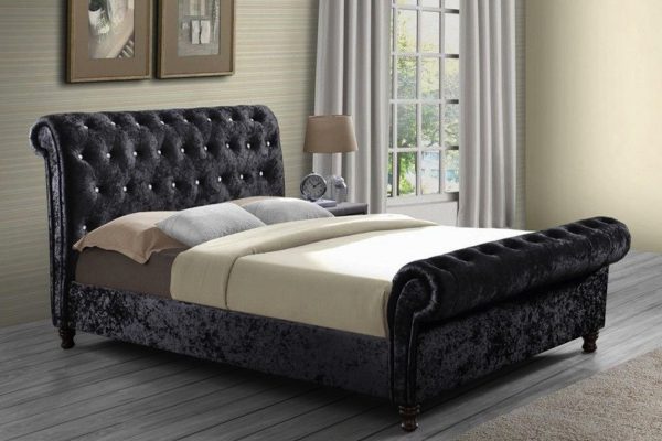 Platform sleigh shop bed frame