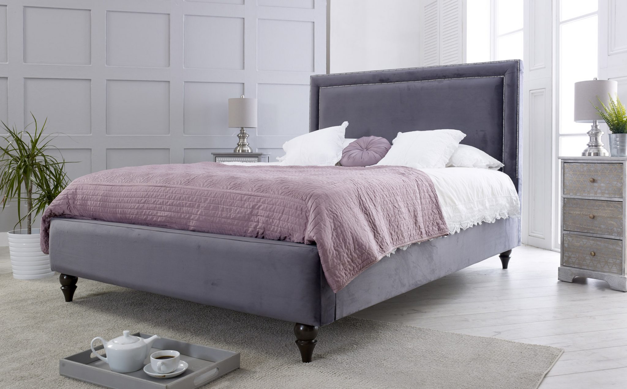 Stefano Fabric Upholstered Bed Frame Bedworld ireland