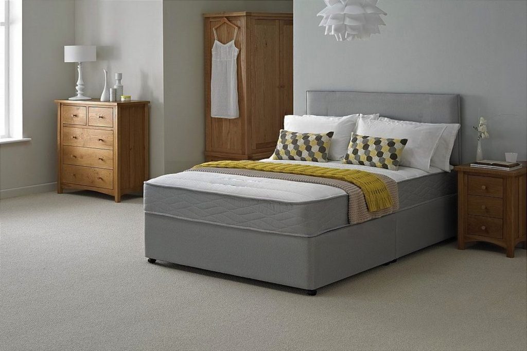 grey divan bed without mattress