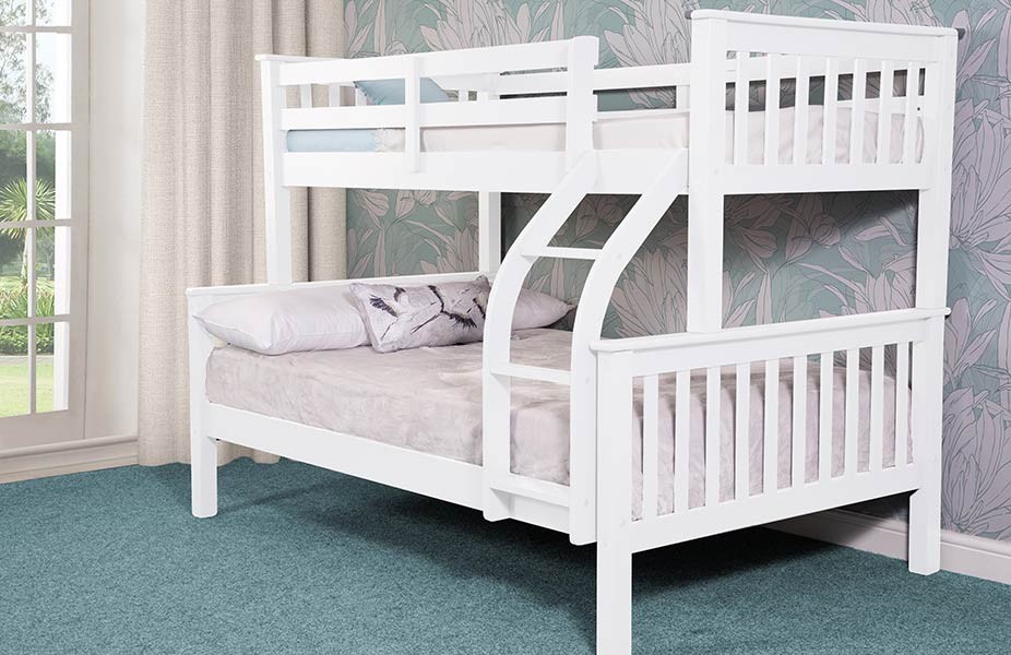 Wooden triple hot sale bunk bed