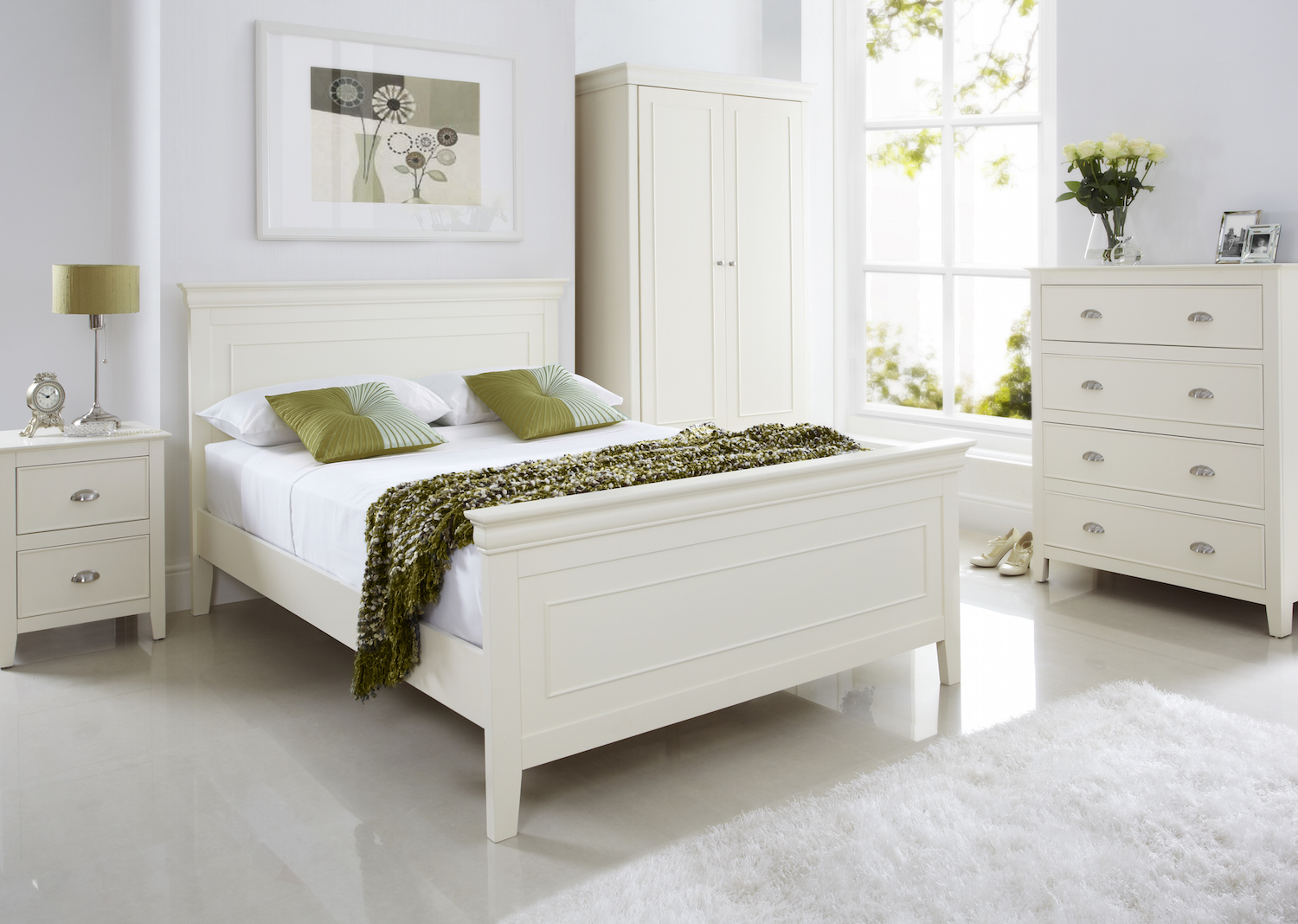 Lafayette White Wooden Bed Frame - AAA Beds