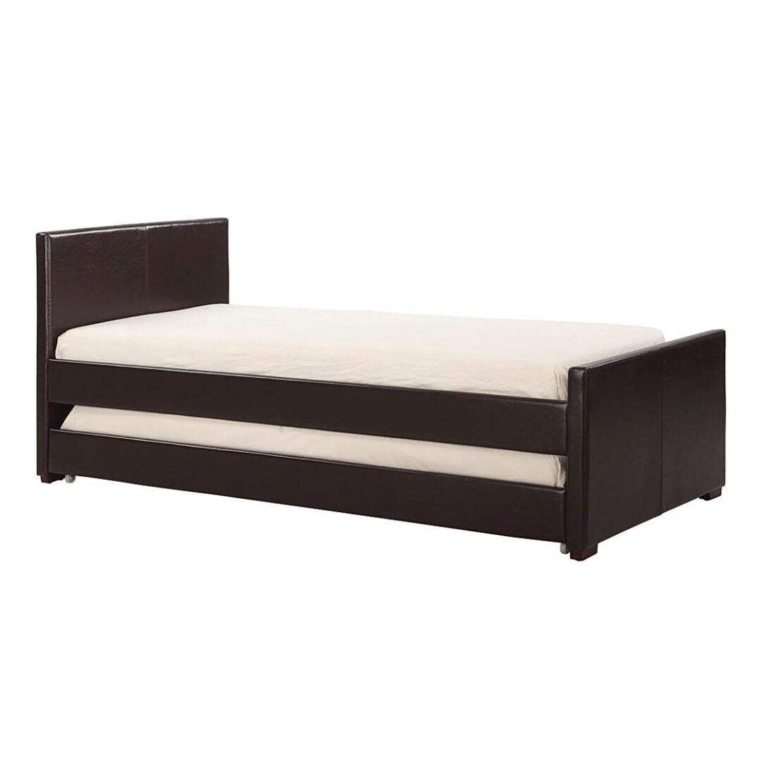 Joseph Brown Faux Leather Trundle Guest Bed - AAA Beds