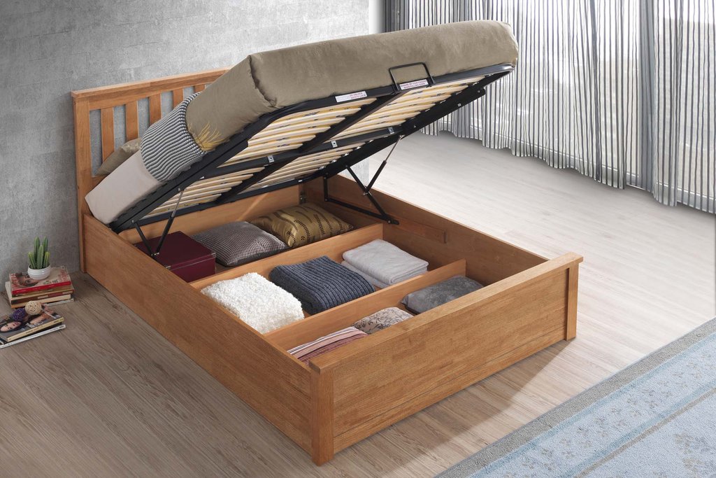 Stanley Wooden Ottoman Bed Frame, Wooden Ottoman With Storage Bed