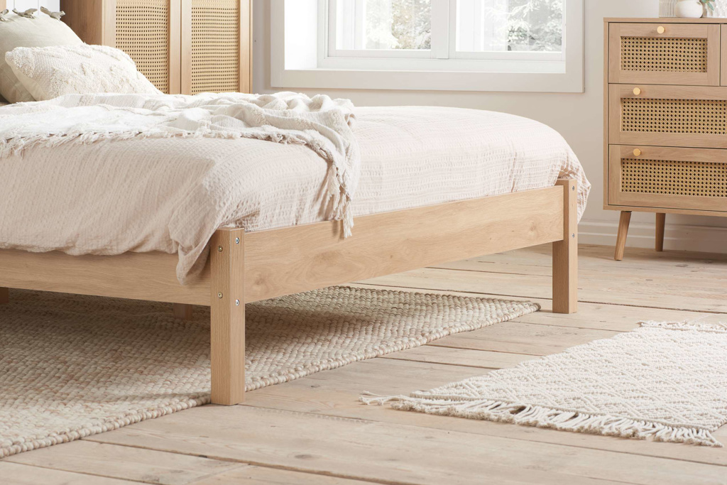 Light natural clearance wood bed frame