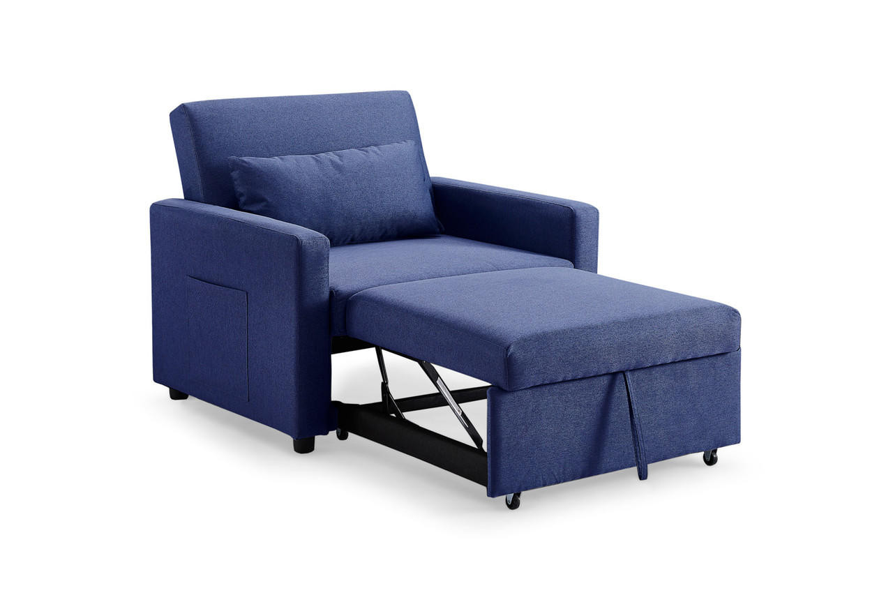 Aria Blue Armchair Sofa Bed Bedworld