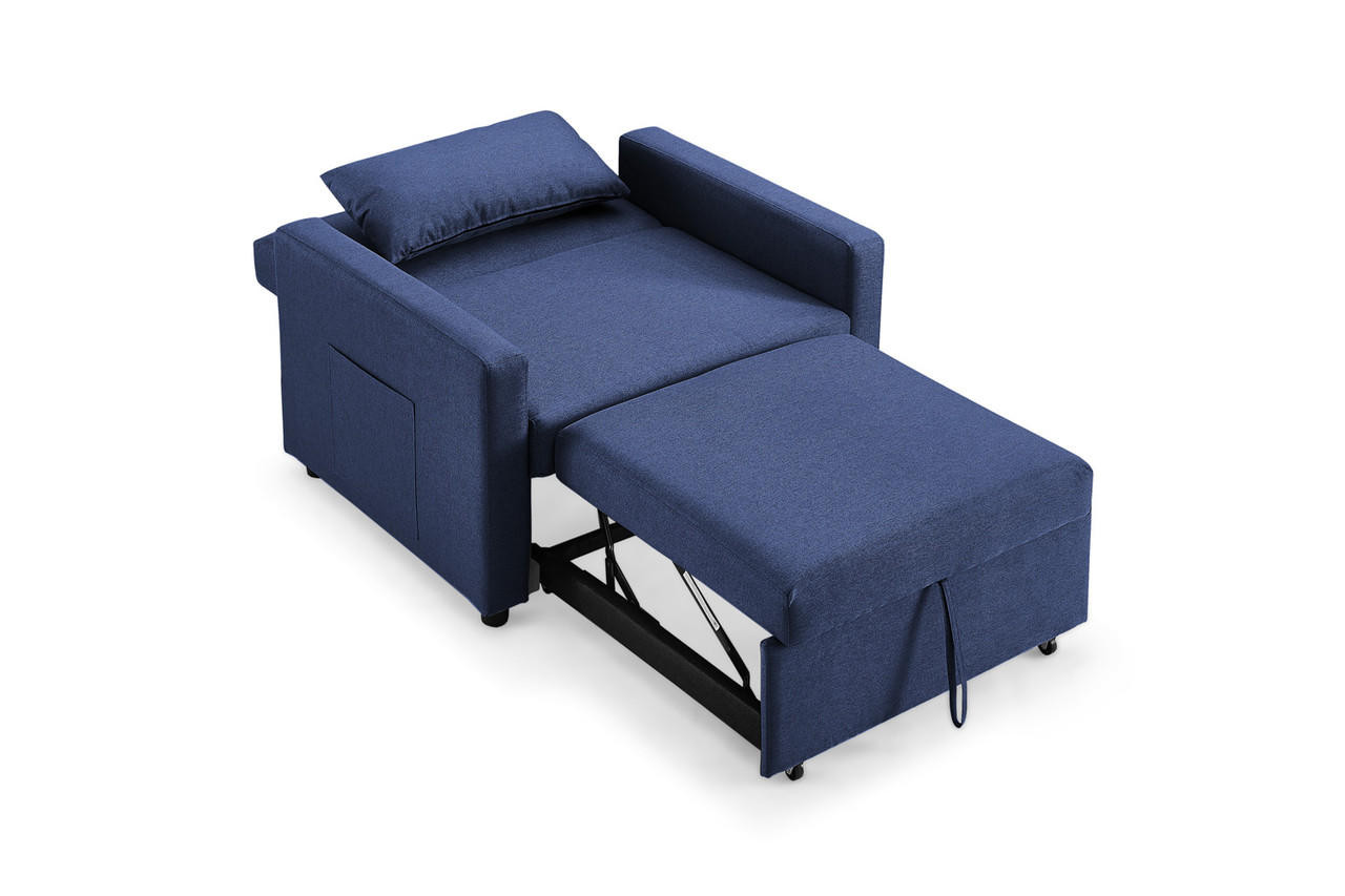 Aria Blue Armchair Sofa Bed Bedworld