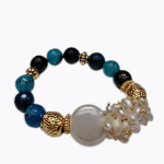 PULSERA AGATA AZUL PERLAS