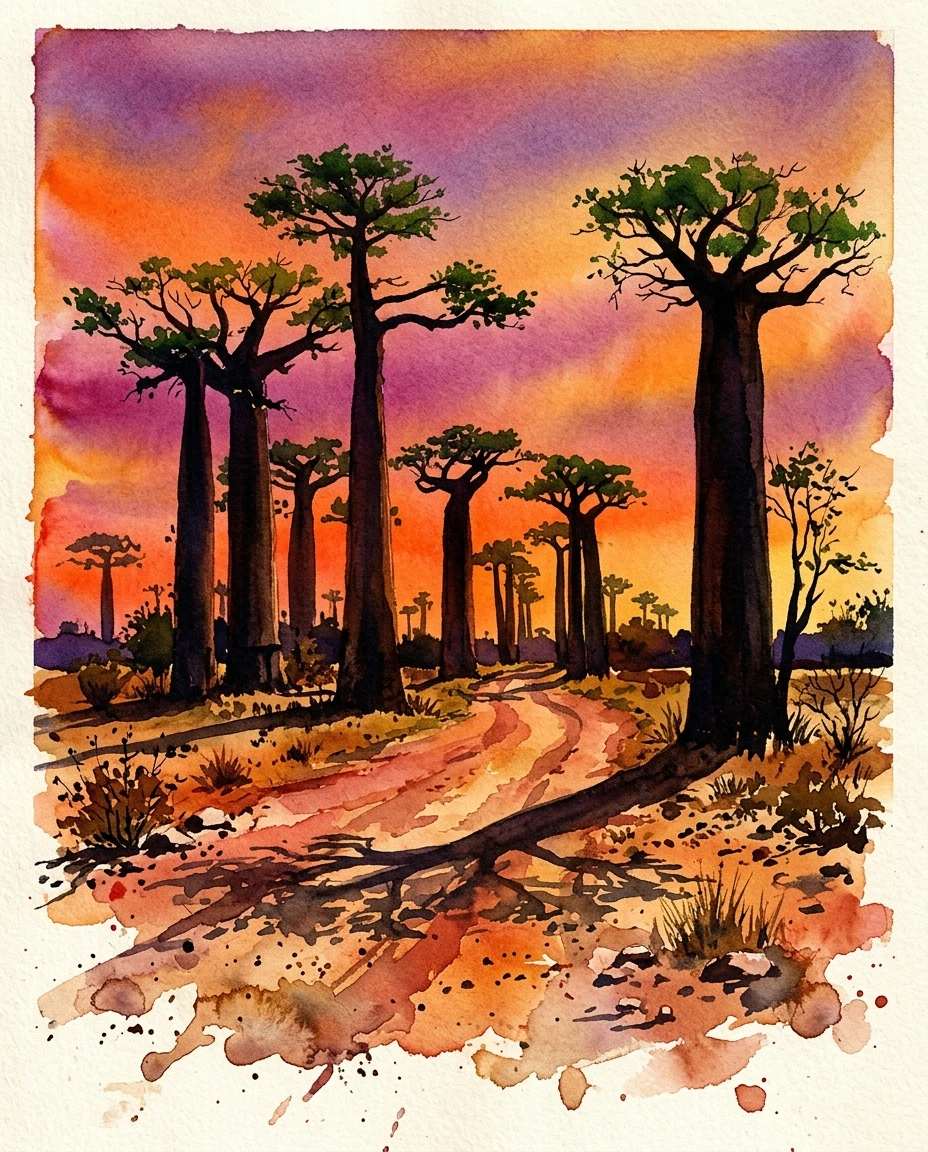 Baobab Trees at Sunset preview 4