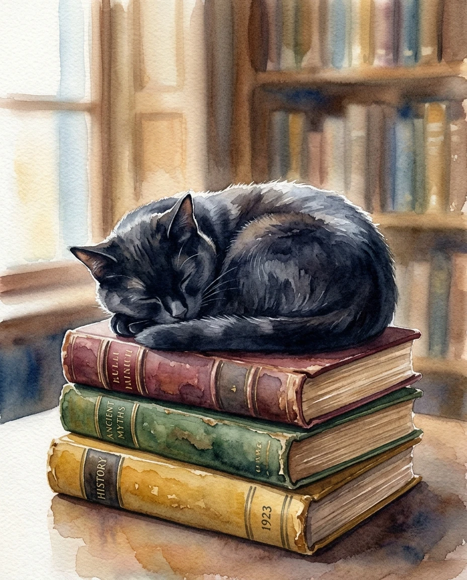 Black Cat on Old Books preview 5
