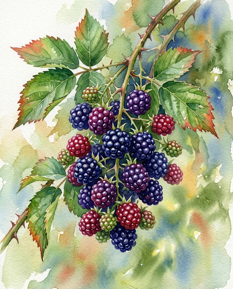 Ripe Blackberry Branch preview 5