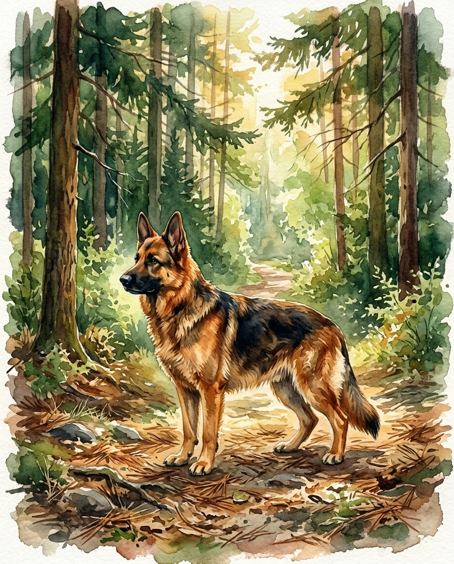 German Shepherd on Forest Trail preview 5