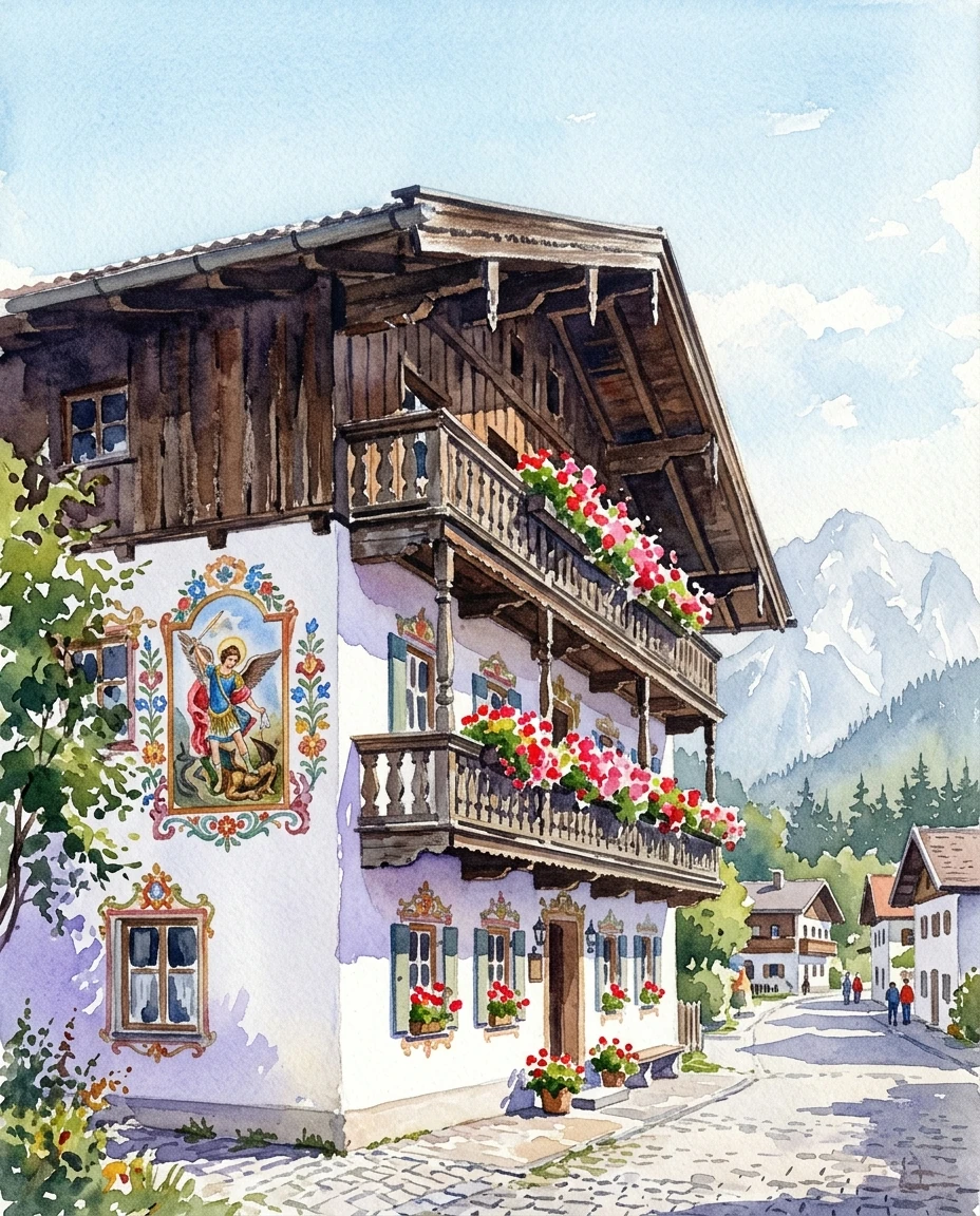 Painted Bavarian House preview 5