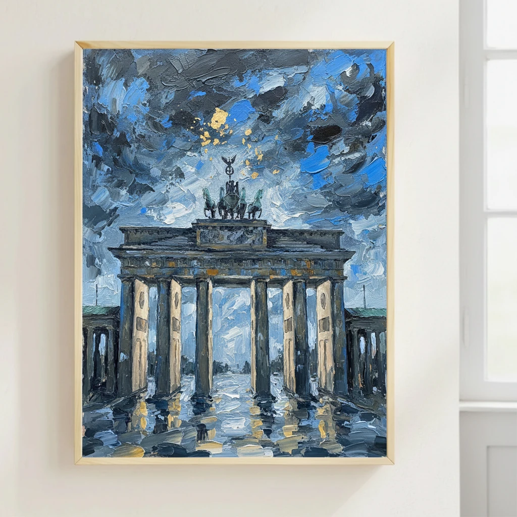 Brandenburg Gate Storm watercolor art print