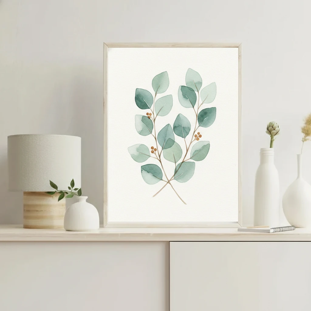 Muted Teal Leaves preview 4