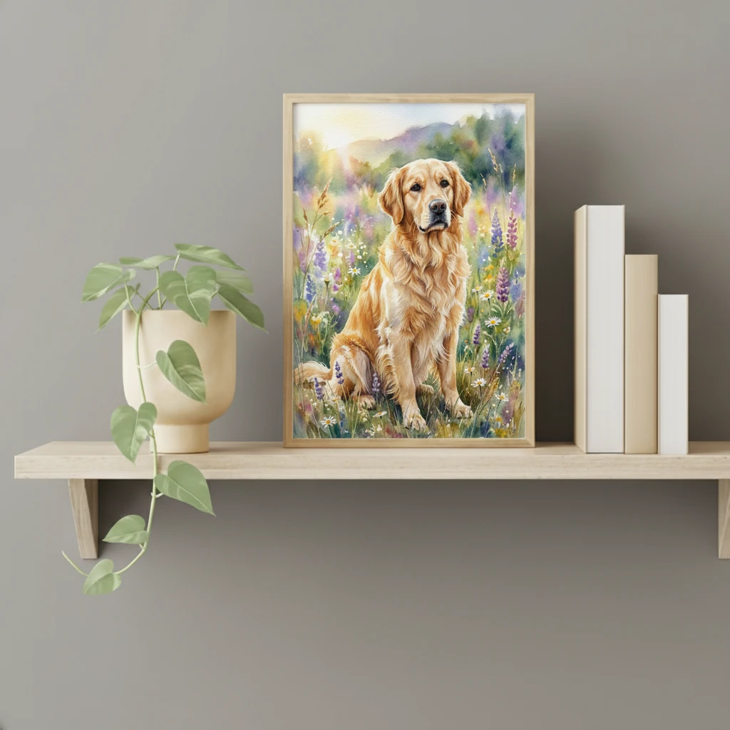 Golden Retriever in Sunlit Meadow preview 2