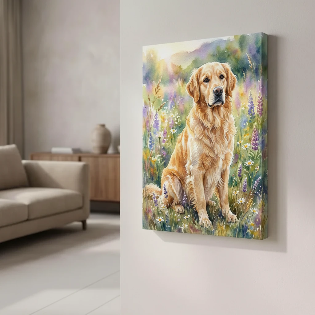 Golden Retriever in Sunlit Meadow preview 4