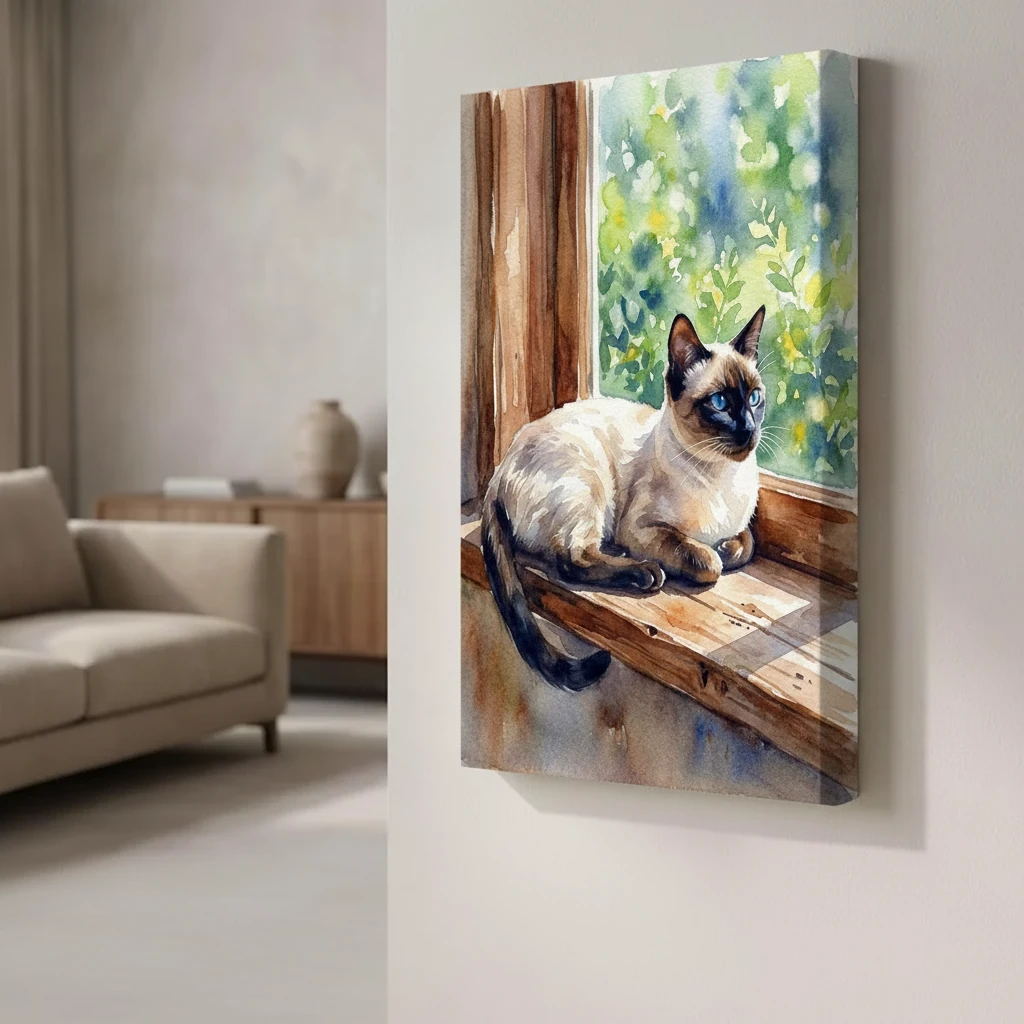 Siamese Cat in Window Sunbeam preview 4