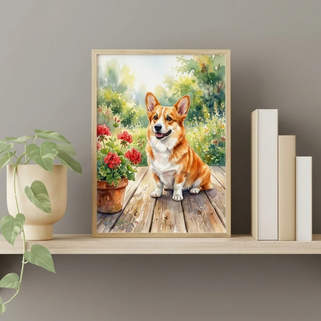 Pembroke Corgi on Sunny Porch preview 2