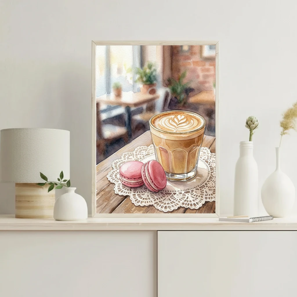 Rosette Latte and Raspberry Macarons preview 4