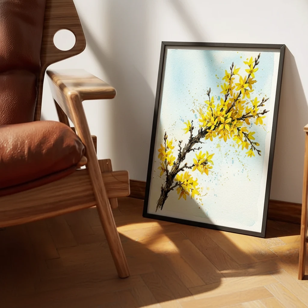 Golden Forsythia Branch preview 2