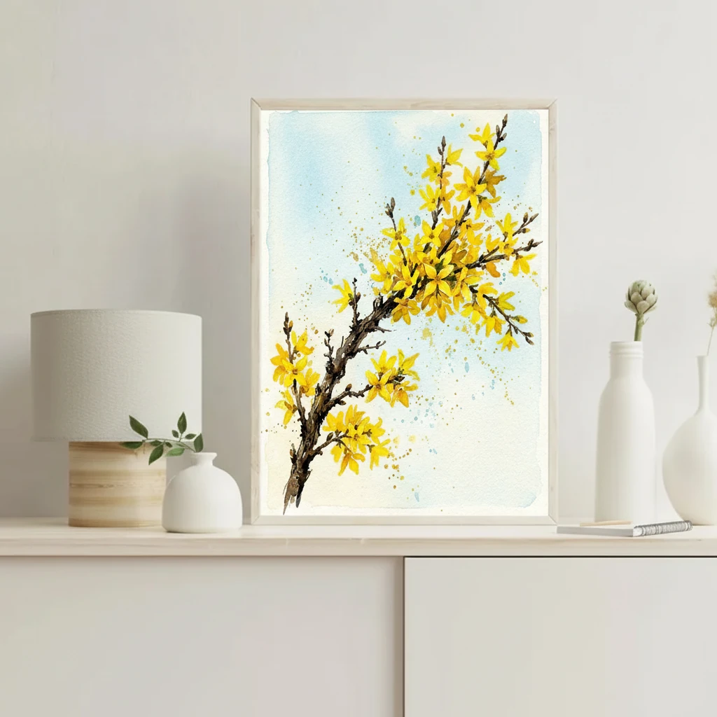 Golden Forsythia Branch preview 3
