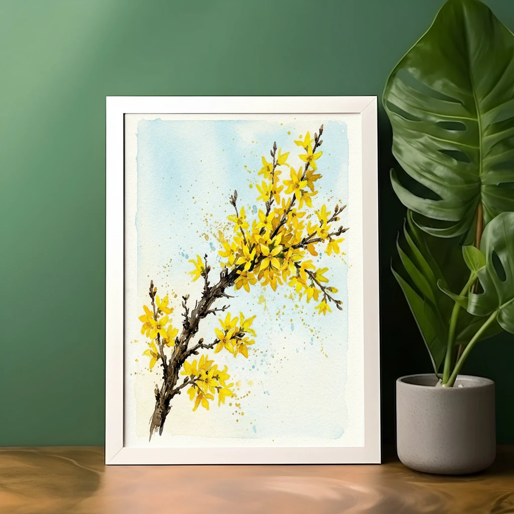 Golden Forsythia Branch preview 4