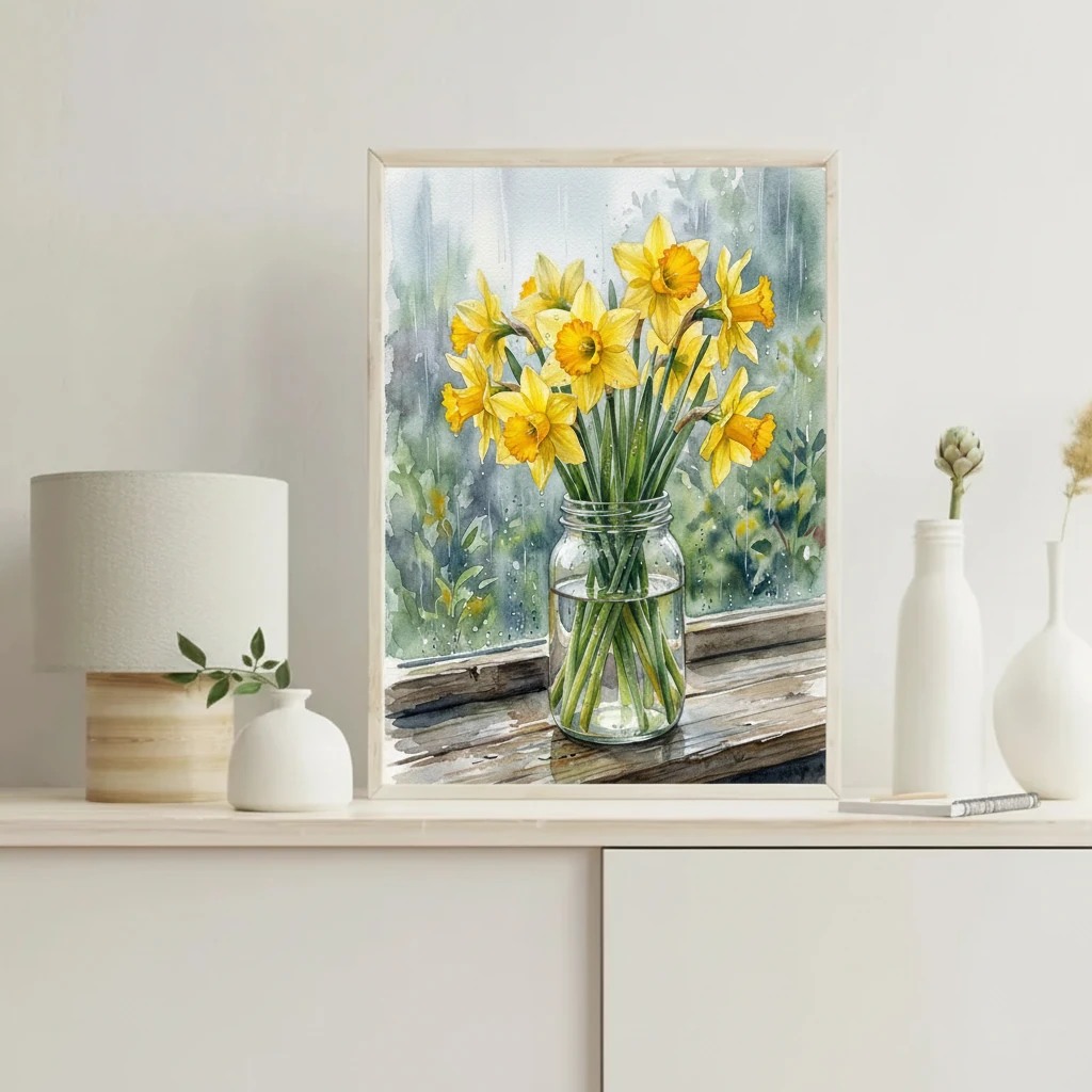 Yellow Daffodil Rain preview 3