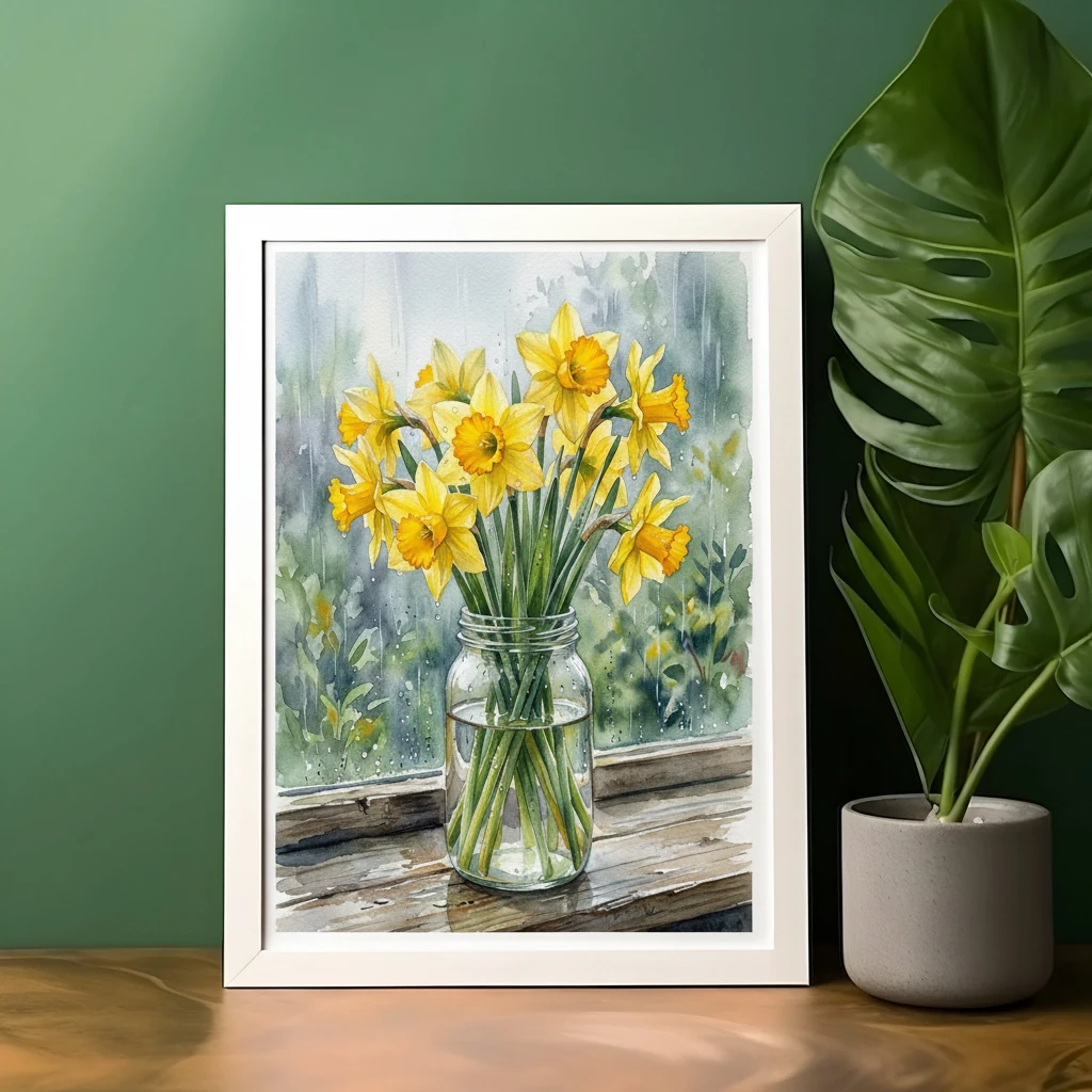 Yellow Daffodil Rain preview 4