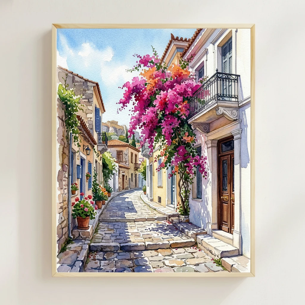 Athens Plaka Bougainvillea Alley preview 3