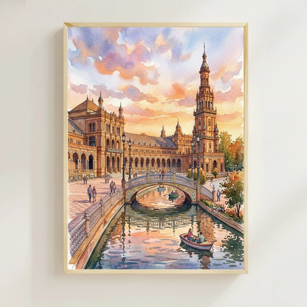Seville Plaza Espana Sunset preview 2