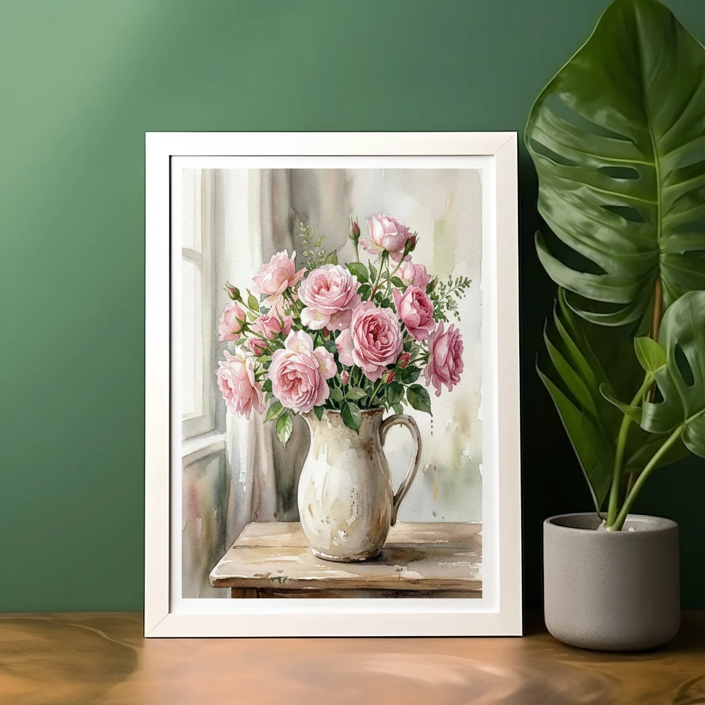 Pink Roses Ceramic Pitcher preview 5