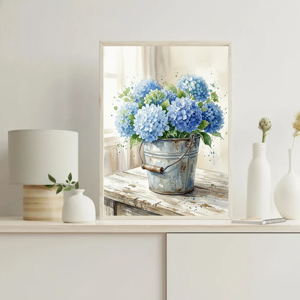 Blue Hydrangeas Galvanized preview 5